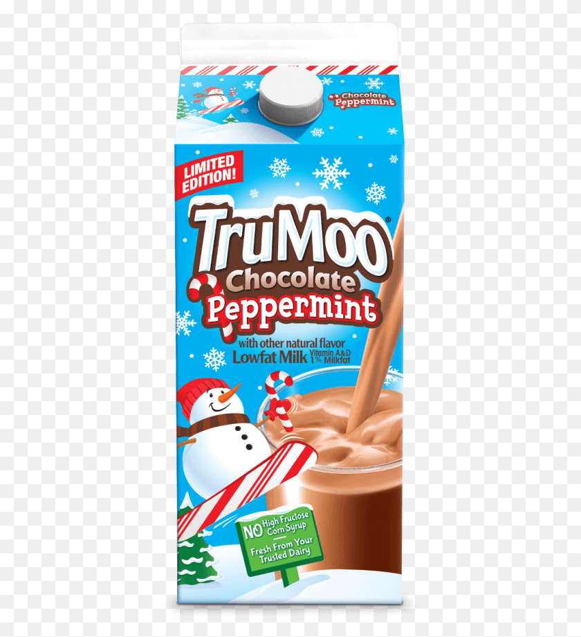366x861 Descargar Png Trumoo Chocolate Peppermint 1 Leche Baja En Grasa Trumoo Chocolate Peppermint Milk, Nature, Outdoors, Snow Hd Png
