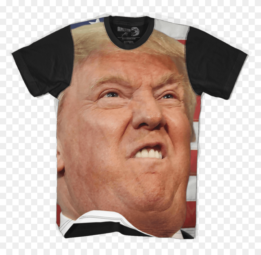 1201x1171 Trump Face Trump Neverending Story Shirt, Clothing, Apparel, Person HD PNG Download