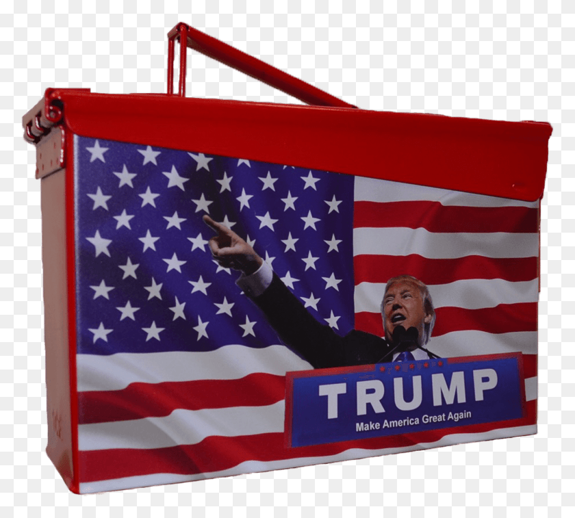 1344x1201 Trump Inaugural Collectible Ammo Can, Flag, Symbol, Person HD PNG Download