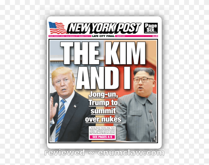 533x606 Trump Kim Jong Un Meeting New York Post, Tie, Accessories, Accessory HD PNG Download