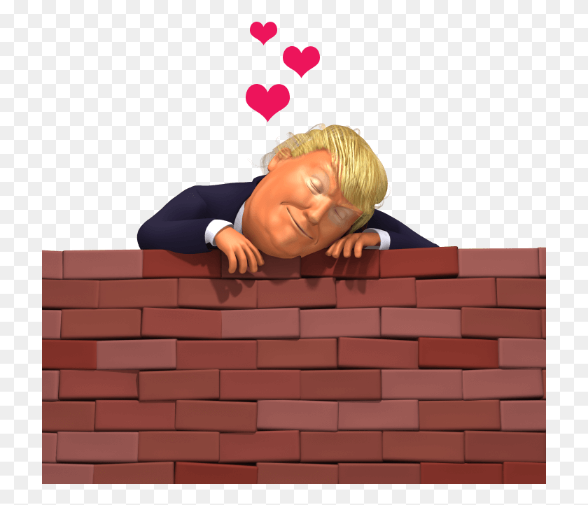 721x662 Trump Loves The Wall Brickwork, Brick, Person, Human HD PNG Download