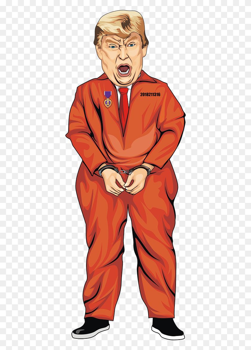 409x1113 Trump Orange Suite Trump In A Jump Suit, Person, Human, Hand HD PNG Download