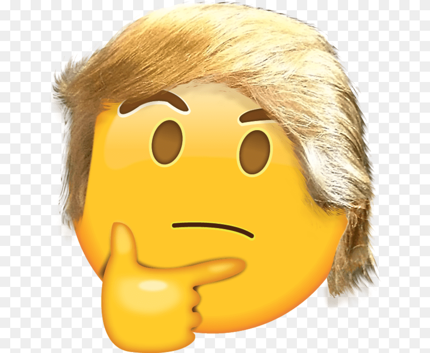 650x689 Trump Think Trump Thonk Thinking Face Emoji, Doll, Toy, Adult, Female Transparent PNG