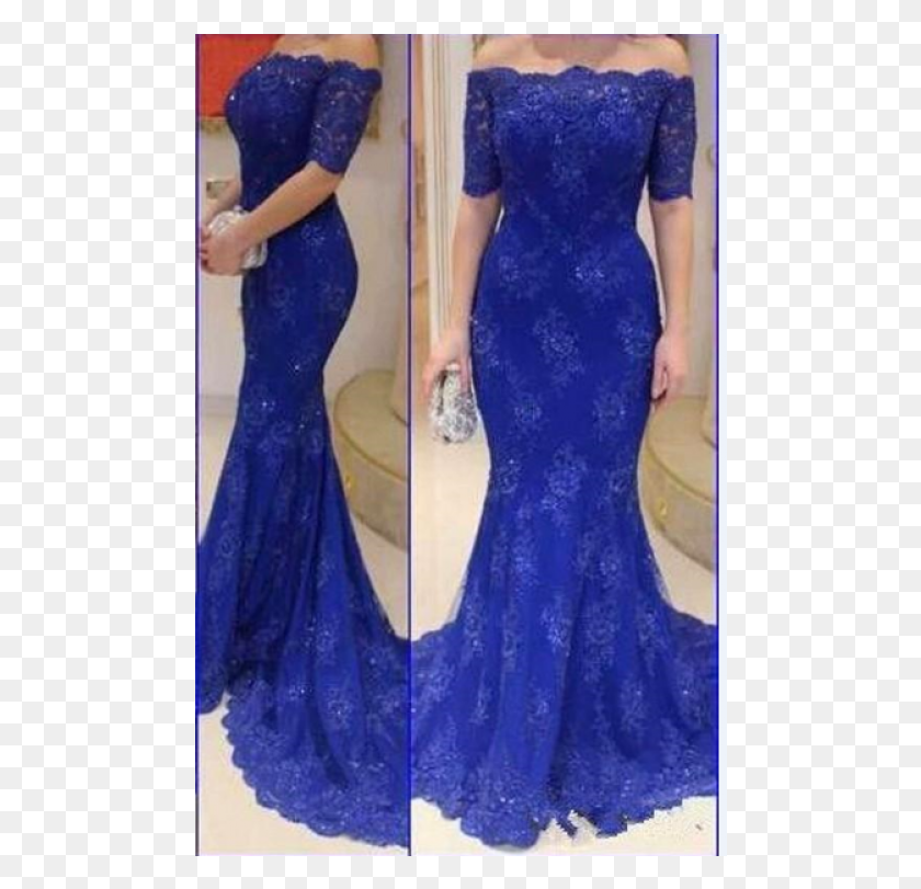 486x751 Trumpetmermaid Homecoming Dress Short Sleeve Floor Off The Shoulder Royal Blue Prom Dresses, Clothing, Apparel, Evening Dress HD PNG Download