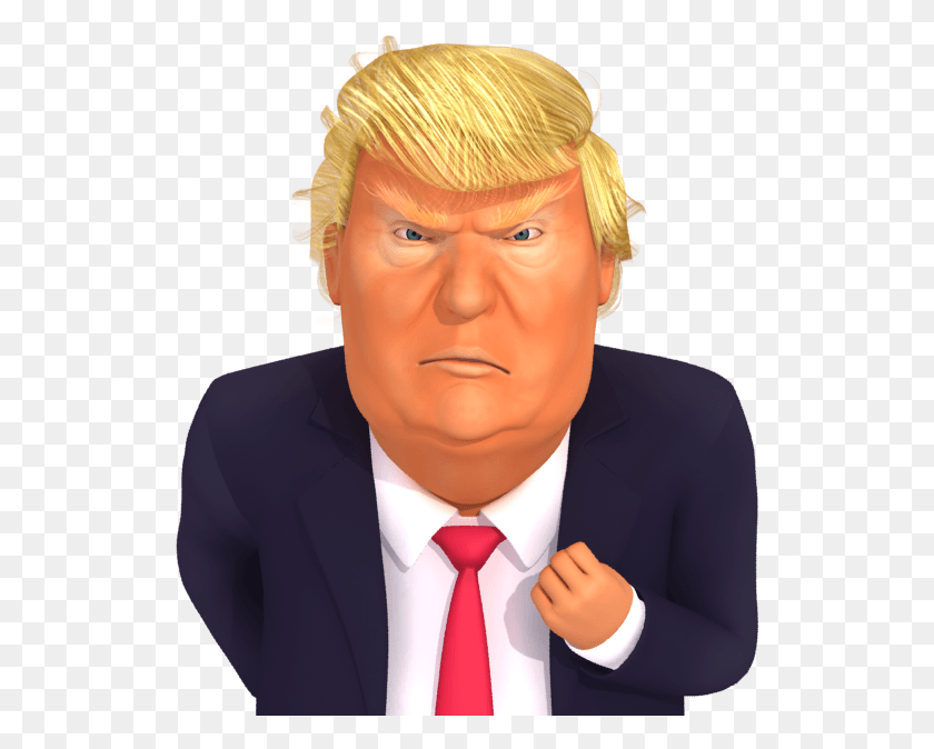 525x614 Trumpstickers Angry Trump 3d Caricature Stickers 3d Cutemoji, Tie, Accessories, Accessory HD PNG Download