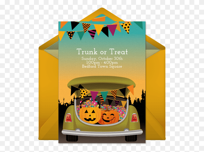 525x565 Trunk Or Treat Online Invitation Amusement Ride, Advertisement, Poster, Flyer HD PNG Download