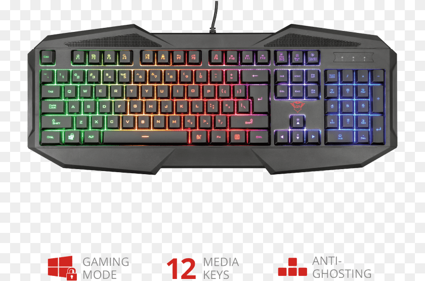 Trust Gxt Gaming Keyboard, Computer, Computer Hardware, Computer Keyboard, Electronics PNG