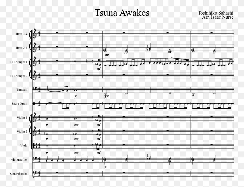 772x582 Tsuna Awakes Sheet Music Composed By Toshihiko Sahashi Danny Elfman Batman Theme Score, Gray, World Of Warcraft HD PNG Download
