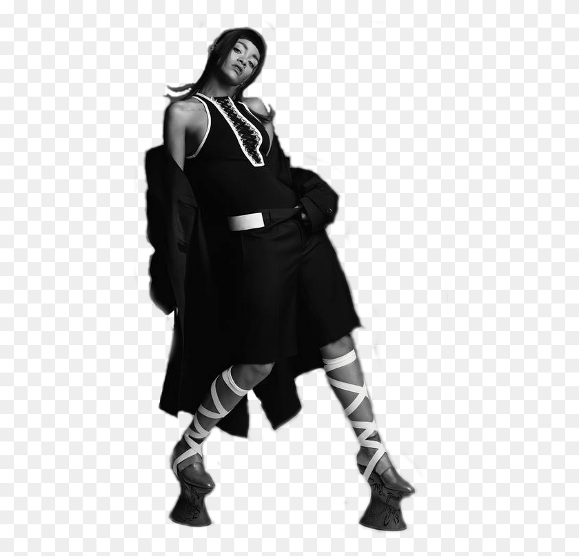 460x746 Tt By Rihanna In Black Amp White, Clothing, Apparel, Person HD PNG Download