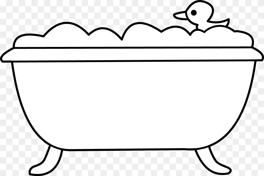 5395x3593 Tub Black And White Clip Art, Bathing, Bathtub, Person, Hot Tub Transparent PNG