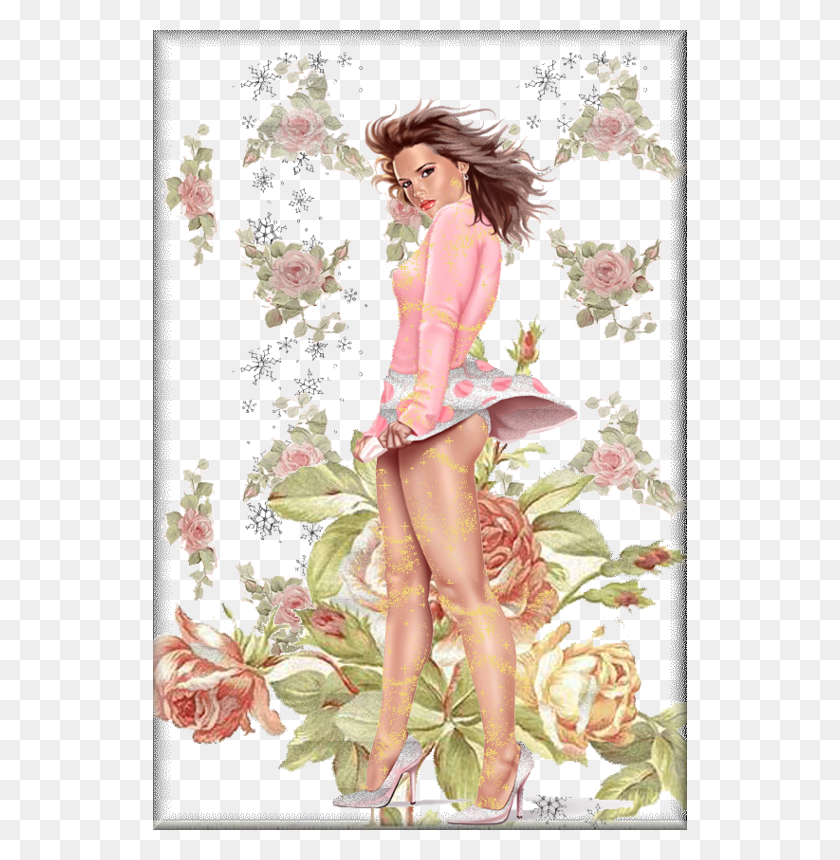 534x800 Descargar Png Tube Keith Garvey A La Sauce Berry Girl, Graphics, Diseño Floral Hd Png