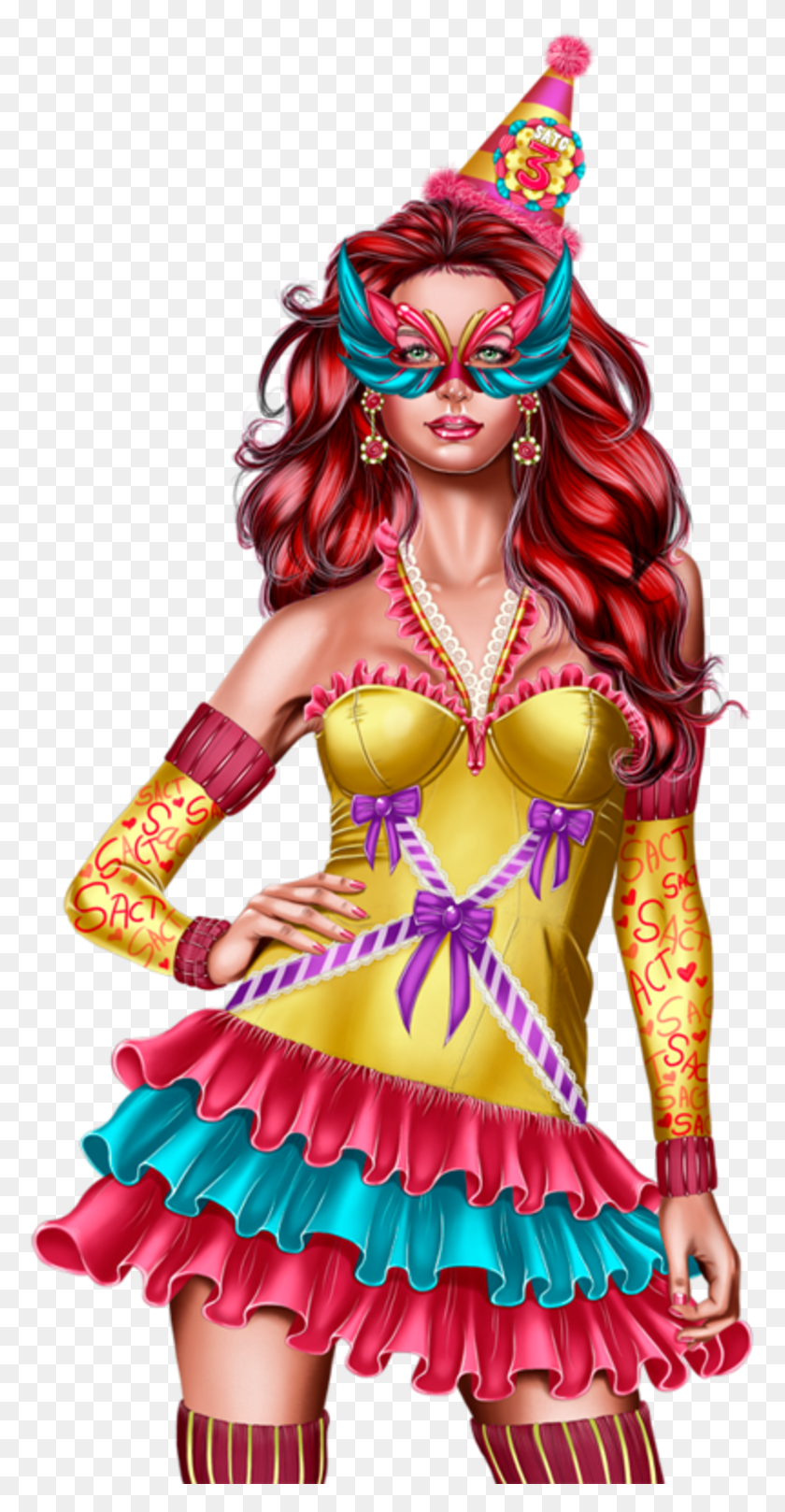 777x1558 Tubes Femme Carnaval, Doll, Costume, Person HD PNG Download