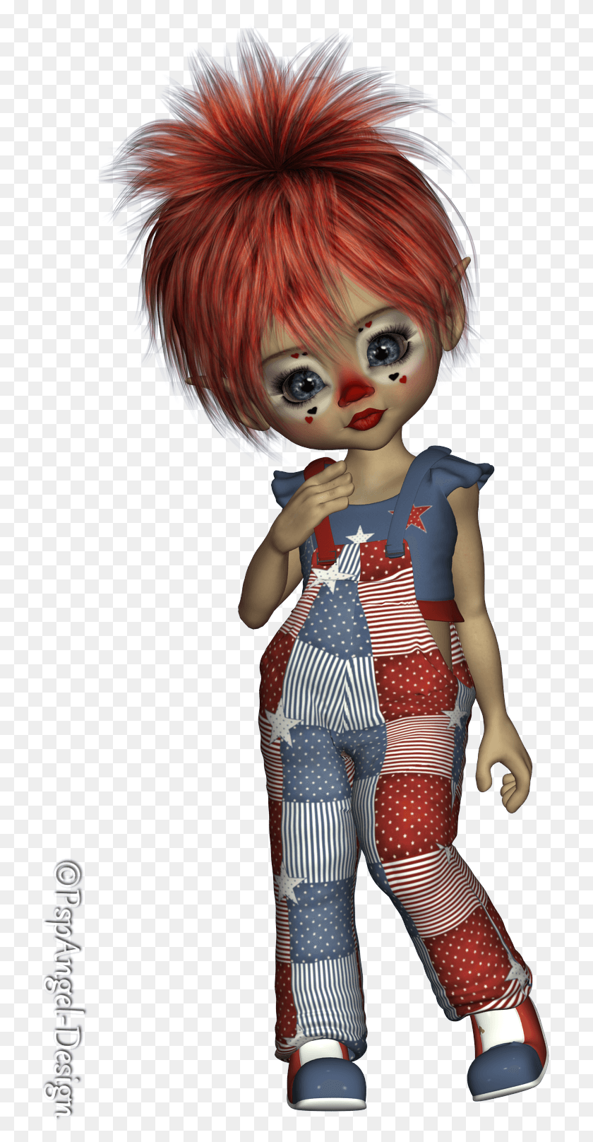 721x1556 Tubes Kiki Clown, Doll, Toy, Person HD PNG Download