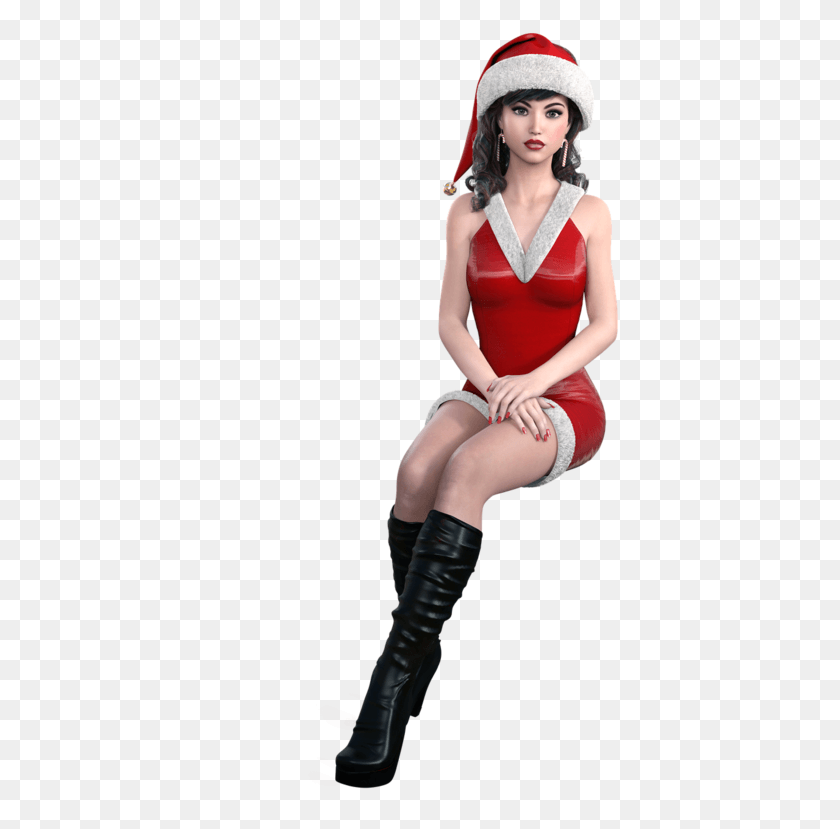 398x769 Tubes Noel Femmes Modelos De Navidad, Clothing, Apparel, Person HD PNG Download