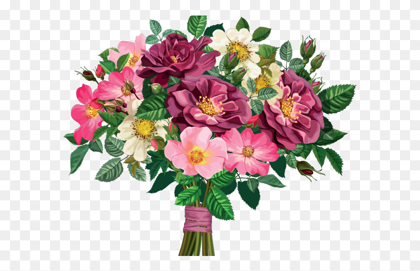 589x481 Tulip Clipart Flower Bokeh Bouquet Of Flowers Clipart, Plant, Floral Design, Pattern HD PNG Download