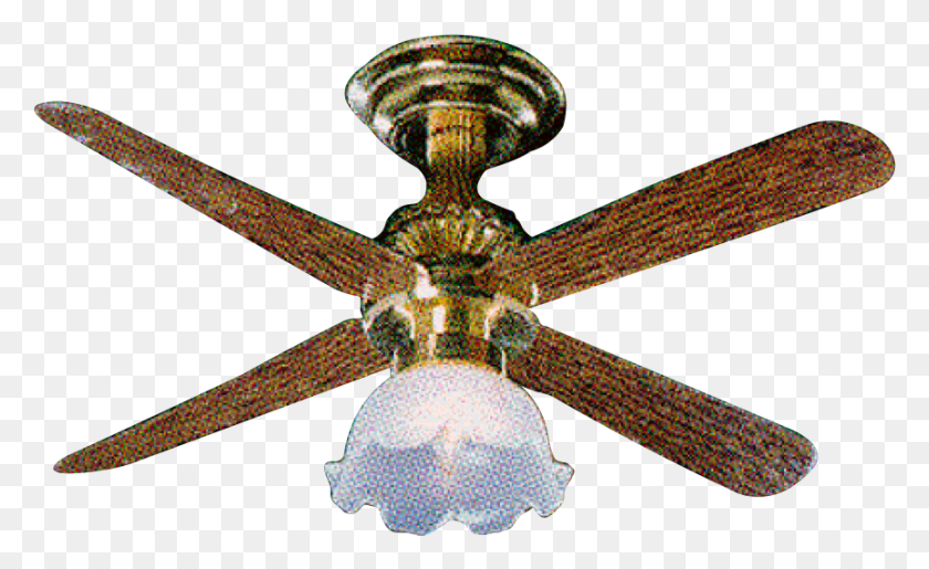 865x505 Tulip Shade Ceiling Fan Dollhouse Miniature Electrical Ceiling Fan, Ceiling Fan, Appliance, Light Fixture HD PNG Download