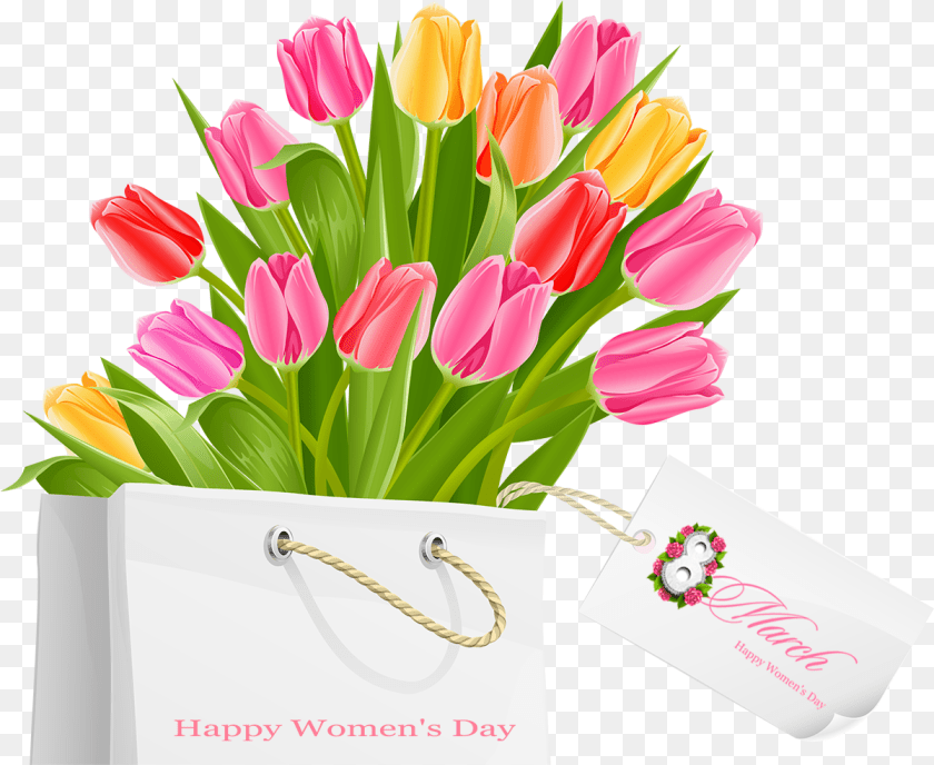 1201x983 Tulip Transparent 8 March Happy Womens Day Animated Gif, Bag, Flower, Flower Arrangement, Flower Bouquet Sticker PNG