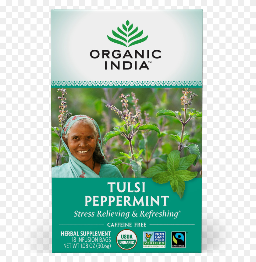 718x800 Tulsi Peppermint Organic India Ashwagandha Tea, Potted Plant, Plant, Vase Descargar Hd Png