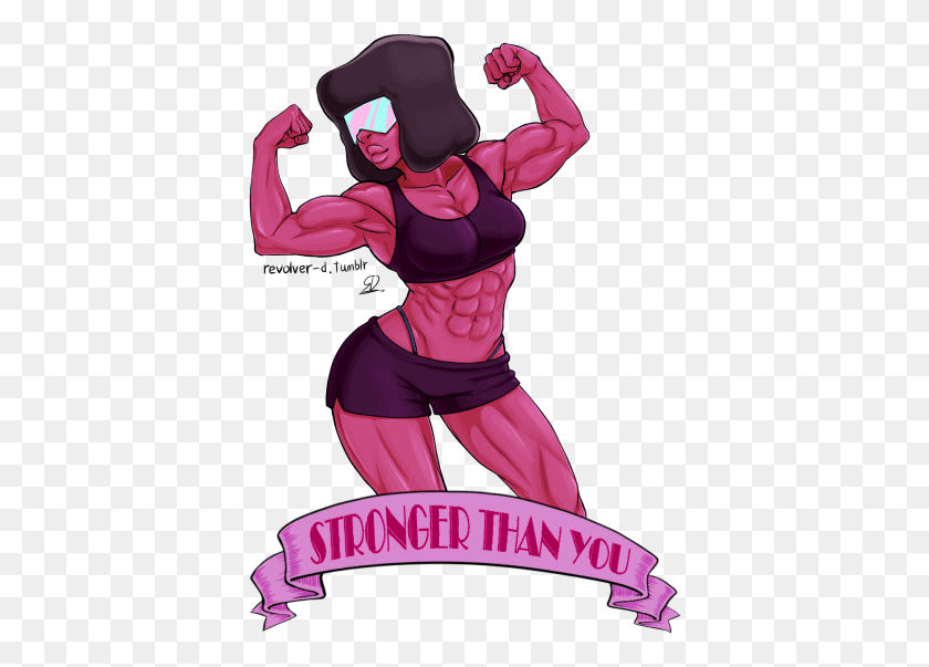 392x543 Tumblr 92 Pink Fictional Character Cartoon Muscle Steven Universe Garnet Muscle, Person, Human, Poster HD PNG Download