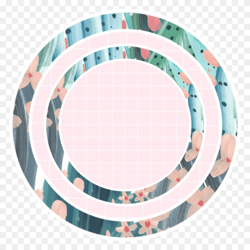 1024x1024 Tumblr Cactus Cute Grid Pinkgrid Circle, Текст, Джакузи, Ванна Png Скачать