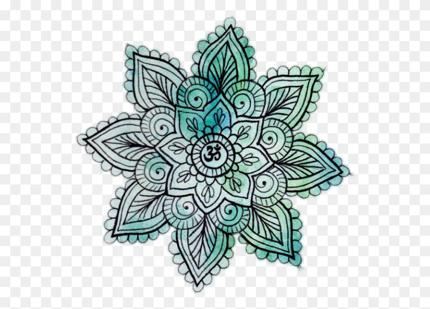 548x543 Tumblr Flower Colorful Tosca Mandalaart Freetoedit Drawing, Pattern, Cross, Symbol HD PNG Download