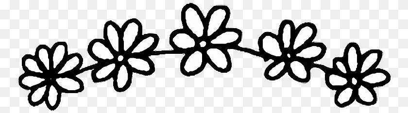 779x233 Tumblr Flower Stickers Flower Sticker Black And White, Accessories, Stencil, Pattern, Plant Transparent PNG