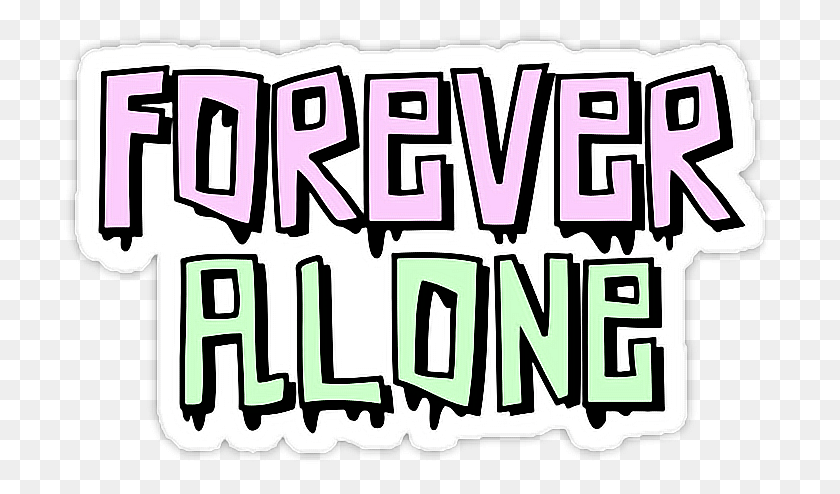 712x434 Tumblr Forever Alone Foreveralone Pink Freetoedit, Text, Label, Alphabet HD PNG Download