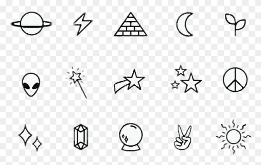 883x533 Tumblr Simple Star Stars Planet Planets Galaxy Space Easy Drawings Small, Stencil, Symbol, Star Symbol HD PNG Download