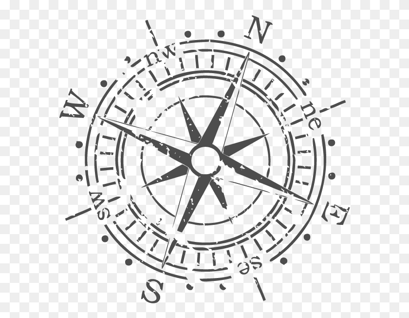 598x592 Tumblr Static Vector Compass In Gray Vintage Compass Vector, Clock Tower, Tower, Architecture HD PNG Download