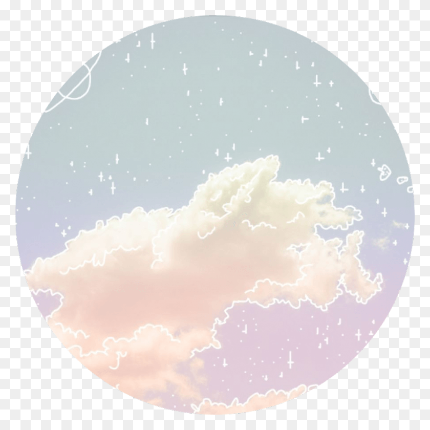 1024x1024 Tumblr Sticker Aesthetic Icon, Nature, Outdoors, Cumulus HD PNG Download