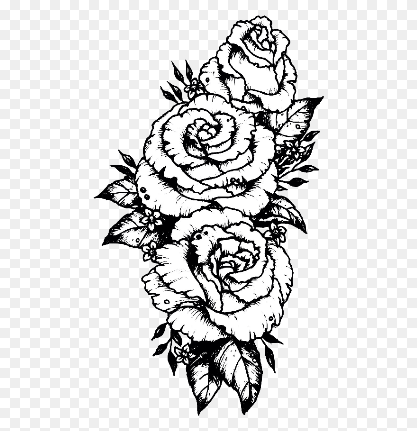 466x807 Tumblr Sticker Stickers Flower Flowers Rose Roses Black Rose Forearm Tattoo Drawing, Plant, Blossom, Spiral HD PNG Download