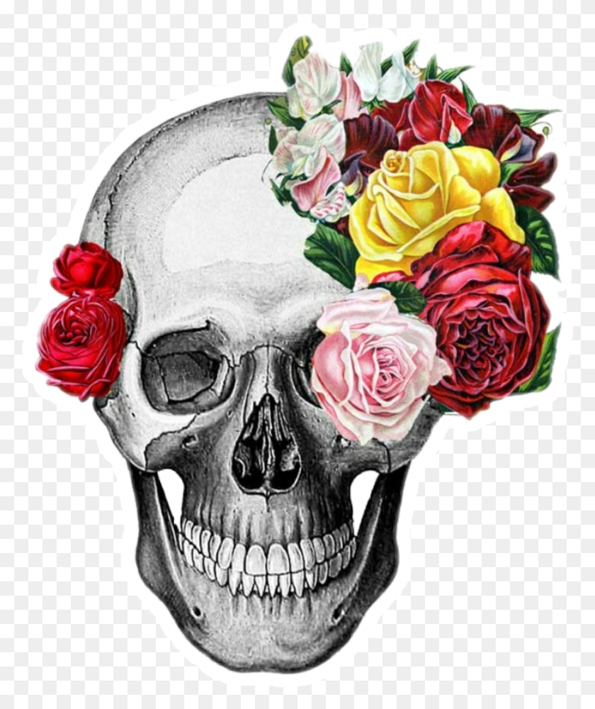 2115x2549 Tumblr Transparent Skull And Flowers Tumblr Transparent Skull And Roses HD PNG Download