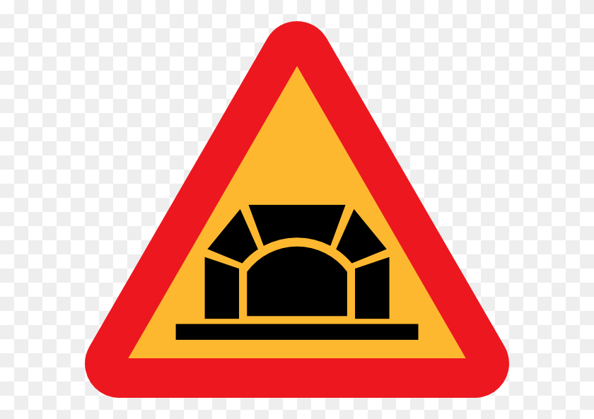 600x533 Tunnel Sign, Symbol, Road Sign, Triangle HD PNG Download