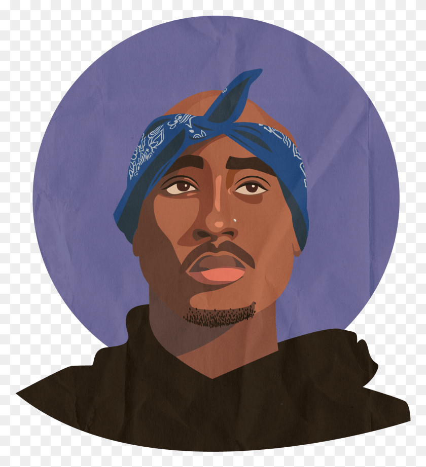 1390x1537 Tupac Shakur Drawing Art Thug Tupac Shakur 2pac Art, Clothing, Apparel, Hat HD PNG Download