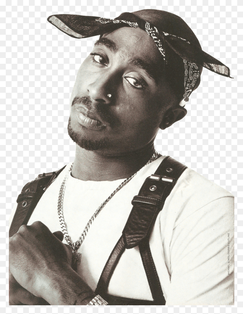 965x1266 Tupac Shakur Quality 2pac Black And White, Person, Human, Necklace HD PNG Download