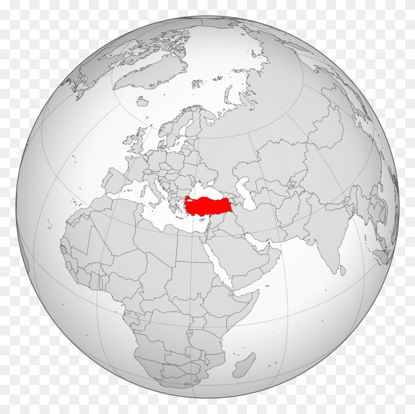 2000x2000 Turkey Map Globe Transparent Background Middle East Turkey On Globe Map, Planet, Outer Space, Astronomy HD PNG Download