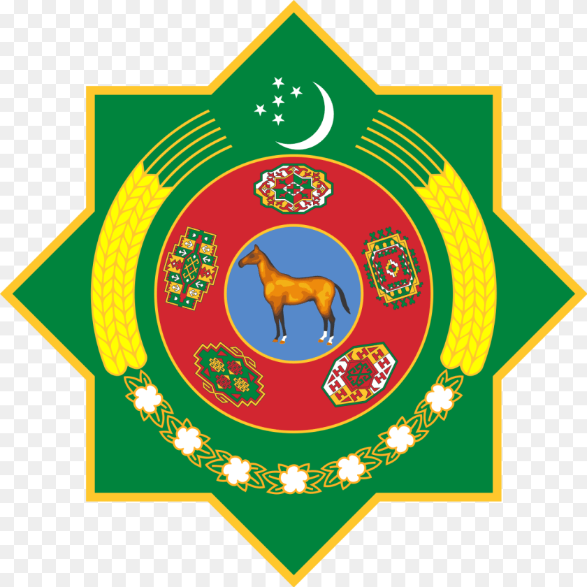 1200x1200 Turkmenistan Coat Of Arms, Animal, Deer, Mammal, Wildlife Transparent PNG