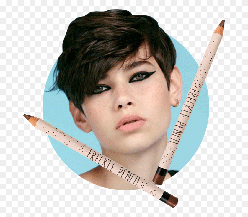 686x673 Turn Back Time With Topshop39s New Freckle Pencil Amra Cerkezovic Gif, Face, Person, Human HD PNG Download
