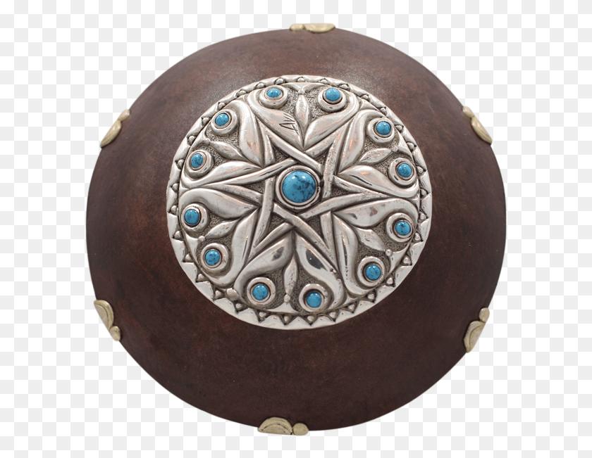 601x591 Turquoise Star Amp Flower Shield, Accessories, Accessory, Gourd HD PNG Download