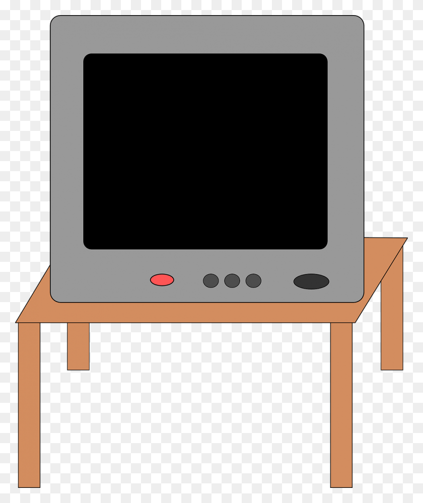 1063x1280 Tv Stand Wooden Tv On The Table Clipart, Monitor, Screen, Electronics HD PNG Download
