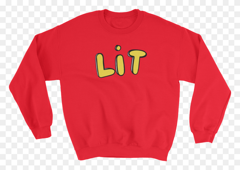 976x671 Tv Time It39s Lit Sweatshirt Crew Neck, Clothing, Apparel, Sweater HD PNG Download