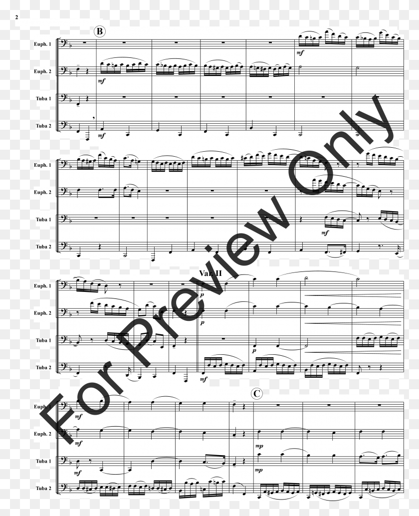 2822x3524 Twinkle Twinkle Little Star Tuba 4t Thumbnail Allegro From Concerto For Two Trumpets Music, Sheet Music HD PNG Download