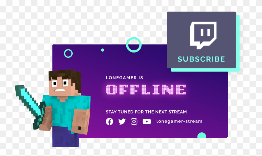 745x442 Twitch Minecraft Banner Graphic Design, Text, Paper, Advertisement HD PNG Download