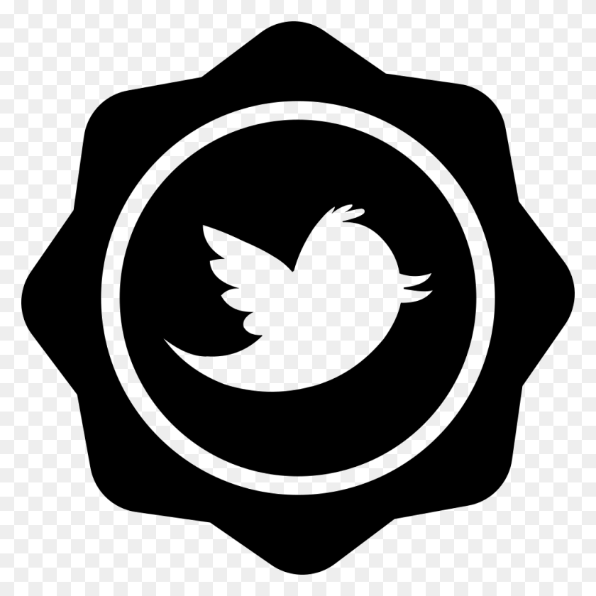 980x980 Twitter Logo On Badge Comments Transparent Background Twitter Icons, Stencil, Symbol HD PNG Download