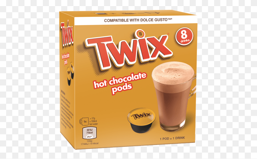 456x461 Twix Hot Chocolate Pods Twix, Coffee Cup, Cup, Latte HD PNG Download