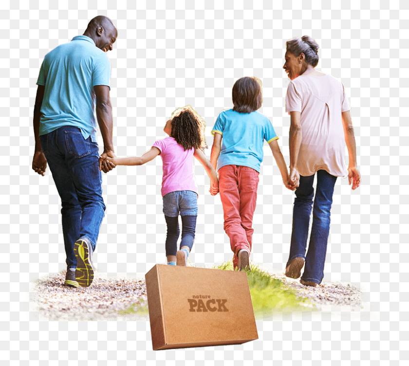 801x711 Two Adults Walking Hand In Hand With Two Children Along Family, Person, Human, People HD PNG Download