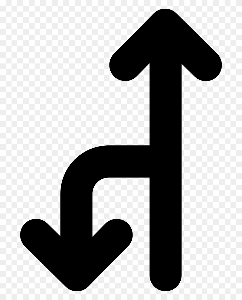 702x980 Two Arrows United In One Pointing Up And Down Comments, Stencil, Symbol, Hammer HD PNG Download