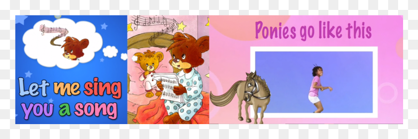 1081x305 Two Esl Song Movie Extracts Cartoon, Person, Human, Horse HD PNG Download