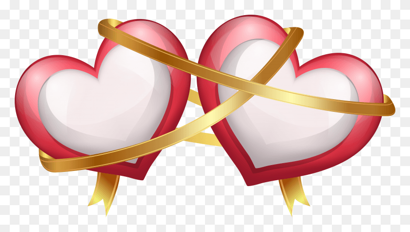 7749x4131 Two Hearts With Ribbon Transparent Clip Art Imageu200b Love 4k Ultra HD PNG Download