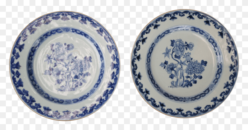 1450x708 Two Oriental Blue And White Plates Blue And White Porcelain, Pottery, Dish HD PNG Download